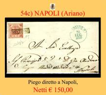 Ariano-00054c - Piego (senza Testo) - Due Sigle Di Perizia. - Naples