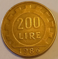 1986 - Italia 200 Lire   ----- - 200 Liras
