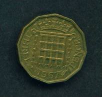 GREAT BRITAIN  -  1967  3 Pence  Circulated As Scan - Otros & Sin Clasificación