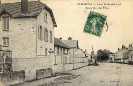 CPA (18)  NERONDES   Route De Saint Amand  Ecole Libre Des Filles - Nérondes