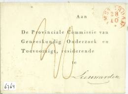 VOORLOPER BRIEFOMSLAG Van AMSTERDAM Naar LEEUWARDEN COMMISSIE GENEESKUNDIG ONDERZOEK (6764) - ...-1852 Prephilately