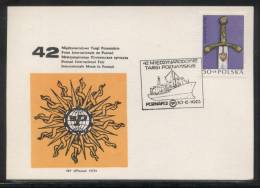 POLAND 1973 42ND POZNAN TRADE FAIR SET OF 4 COMMEMORATIVE COVERS SWORD SHIP BUILDING - Briefe U. Dokumente