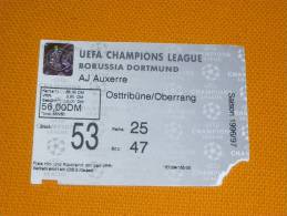 Borussia Dortmund-AJ Auxerre/Football/UEFA Champions League Match Ticket - Tickets D'entrée