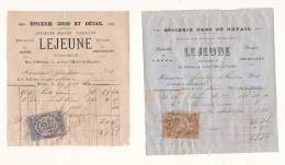 Facture/Epicerie Gros Et Détail/Lejeune Sseur/DREUX/1880 Et 1881     FACT29 - Sport En Toerisme