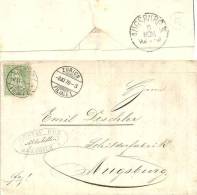 Ausland Brief  "Buz, Vertretungen, Zürich-Altstetten" - Augsburg            1878 - Lettres & Documents