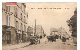 PUTEAUX - HAUTS DE SEINE - RUE DE PARIS ET RUE ARAGO - ATTELAGE - AUTOMOBILE - Puteaux