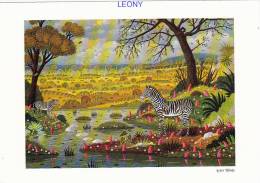 CPM    Peinture D´ ALAIN THOMAS  - Extrait Du BESTIAIRE - Le ZEBRE De GREVY   - N° AT 11 -   édit XAVIER De BONNAVENTURE - Zebras