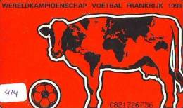 Télécarte PAYS-BAS * VACHE (414) PUCE * FOOTBALL FRANCE * COW * KOE * PHONECARD NETHERLANDS * TK * VACA * TAURUS * - Kühe