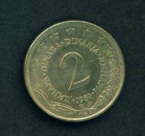 YUGOSLAVIA  -  1980  2 Dinar  Circulated As Scan - Joegoslavië