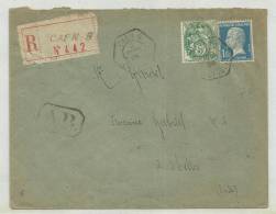 1926 - ENVELOPPE RECOMMANDEE Avec AR De CAEN - PASTEUR - Briefe U. Dokumente