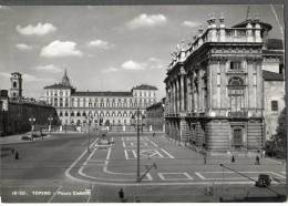 1955 TORINO PIAZZA CASTELLO 2 SCANS V FG ANIMATA TIMBRO XXXVII SALONE INTERNAZIONALE DELL´AUTOMOBILE - Orte & Plätze