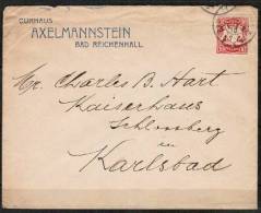 BAVARIA    Scott Type A5 On ADVERTISING COVER From Bad Reichenhall To Karlsbad OS-45 - Covers & Documents