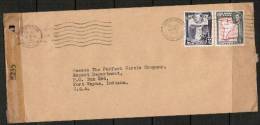 BRITISH GUIANA     SCARCE 1944 CENSOR COVER TO Fort Wayne, Indiana USA (25/MCH/1944) OS-46 - Guyana Britannica (...-1966)