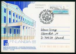 Finnland  1987  Briefmarkenausst. FINLANDIA 88 - Rathaus  (1 Brief  Kpl. )  Mi: P 160 (3,00 EUR) - Enteros Postales