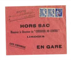 46 LOT DOUELLE Tarif HORS SAC En GARE à 60c. Obl.T.04 DOUELLE 14.7.41 - Cartas & Documentos