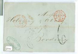 BRIEFOMSLAG * Uit 1857 Van AMSTERDAM Naar BORDEAUX FRANCE * GROEN DROOGSTEMPEL POOL & THURET  (6500) - Storia Postale