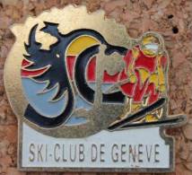 SKI CLUB DE GENEVE SUISSE - SKIEUR - AIGLE - SCG      -       (ROUGE) - Sport Invernali