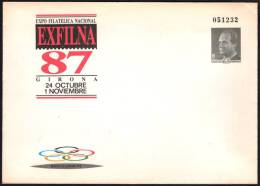SPAIN 1987 - EXFILNA '87 - NATIONAL PHILATELIC EXHIBITION - OLYMPIC GAMES BARCELONA '92 - STATIONERY - Sommer 1992: Barcelone