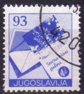 1987 Jugoslavia Anno Nuovo. Cartoncino D'auguri 93 D  Usato - Used Stamps