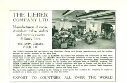 Reclame Advertentie Uit Oud Tijdschrift 1950 - THE LIEBER Company Ltd. Israel's First Chocolate, Cacao  Manufacturers - Chocolade