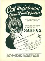 Reclame Advertentie Uit Oud Tijdschrift 1951 - Sabena Airlines - Aviation - Advertisements