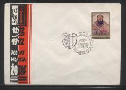 POLAND 1972 700TH ANNIV OF ZORY CITY COMM COVER HERALDIC TOWN CREST SWORD EAGLE - Covers & Documents