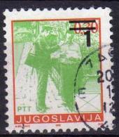 1990 Jugoslavia La Posta Francobollo Soprastampato  Usato - Usati