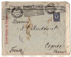 GRAND DUCHE DE FINLANDE 1916 - LETTRE DE HELSINKI POUR COGNAC FRANCE - CENSURE DIVERS CACHETS A VOIR - RARE DOCUMENT - Briefe U. Dokumente