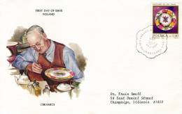 Poland-First Day Cover FDC- "Stoneware Plate-1890" Issue [Warsaw 20.1.1982] Posted To USA - FDC