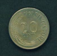 SINGAPORE  -  1967  20 Cents  Circulated As Scan - Singapore