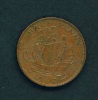 GREAT BRITAIN  -  1967  1/2 Penny  Circulated As Scan - Altri & Non Classificati