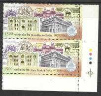 INDIA, 2005, State Bank Of India, 200 Years,Pair,  With Traffic Lights, Bottom Right. MNH,(**) - Unused Stamps