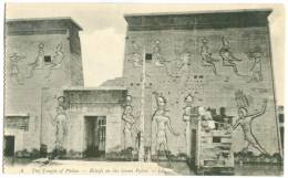 Egypt, The Temple Of Philae, Reliefs On The Great Pylon, Early 1900s Unused Postcard [12865] - Assouan