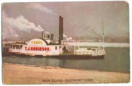 Rock Island, Davenport Ferry, 1909 Used Postcard [12870] - Davenport