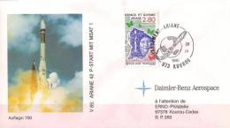 ARIANE V 85 Enveloppe Illustrée ERNO Oblitération KOUROU Du 20/4/1996 - Europe