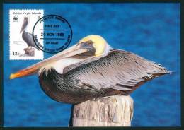 Jungferninseln  1988  WWF - Braunpelikan  (4 MK  Kpl. )  Mi: 637-40 (7,50 EUR) - Britse Maagdeneilanden