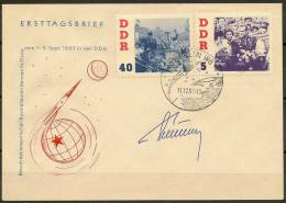 Space. GDR 1961. Visit Cosmonaut German Titov. Michel 863-68 FDC. Signed By German Titov. - Europe