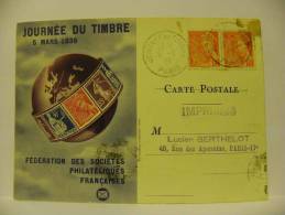 75 PARIS Carte FSPF Journée Du Timbre 1939 - ....-1949