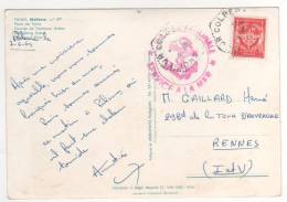 Cachet : " Marine Nationale Service à La Mer + Croiseur Colbert  " / Carte Du  8/6/64 De Palma Mallorca+ Timbre FM - Lettres & Documents