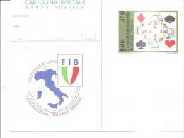 68985)cartolina Illustratoria Fib - Federazione Italiana Bridge - Carte Da Gioco