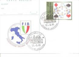 68995)cartolina Illustratoria Fib - Federazione Italiana Bridge - Carte Da Gioco