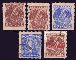 Crète Lot De 5 Timbres Nf.et Ob.1900-08 N°1-22-28-49C C.17 € - Kreta