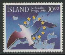 Iceland Island 1990 Mi 730 ** Map Of Europe, Bird + Stars – European Tourisme Year - Unused Stamps