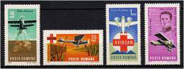 ROUMANIE 1968 - Aviation Sanitaire (Croix Rouge) Serie Neuve Sans Charniere (Yvert A214/17) - Unused Stamps