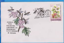 Insects. Bees Are Pollinating Plants. ROMANIA Cover 1994 - Abeilles