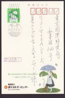 Japan Advertising Postcard, Girl, Duck ,dog, Bicycle Promotion Association, Butterfly, Postally Used (jadu034) - Cartoline Postali