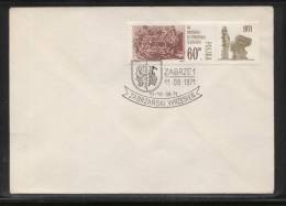 POLAND 1971 ZABRZE SEPTEMBER COMM CANCEL ON COVER HERALDIC TOWN CREST EAGLE - Covers & Documents