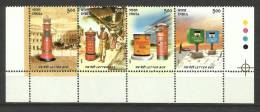 INDIA, 2005, 150 Years Of Indian Post: Letter Boxes, Setenant Strip Of 4, With Traffic Lights, MNH,(**) - Unused Stamps