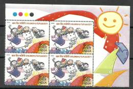 INDIA, 2005, ,Childrens Film Society, Block Of 4, With Traffic Lights, MNH,(**) - Neufs