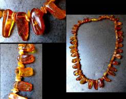 Ancien Tour De Cou Collier En Ambre / Vintage Russian Amber Necklace - Collares/Cadenas